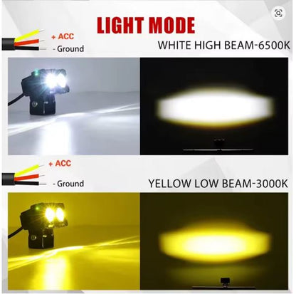 2PCS 2LED Spot Light Dual Color Hi/Low Beam Fog Lamp Kit (10008283)