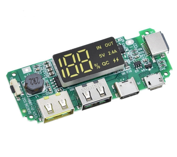 Dual USB 5V 2.4A Micro/Type-C USB Mobile Power Bank Charging Board - Fast and Simultaneous Charging