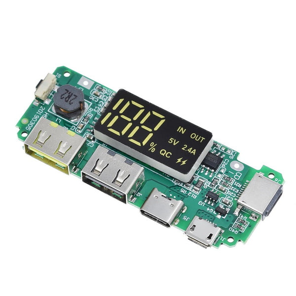 Dual USB 5V 2.4A Micro/Type-C USB Mobile Power Bank Charging Board - Fast and Simultaneous Charging