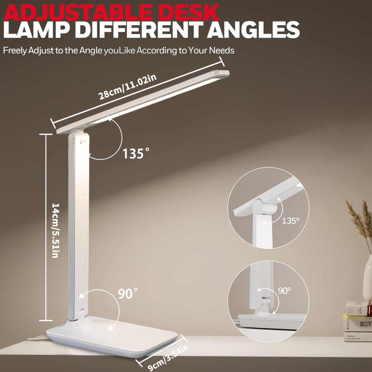 Light Control Desk Light Redisson Smart Rechargeable Touch Switch Desk Lamp with 4 modes (10007 ...