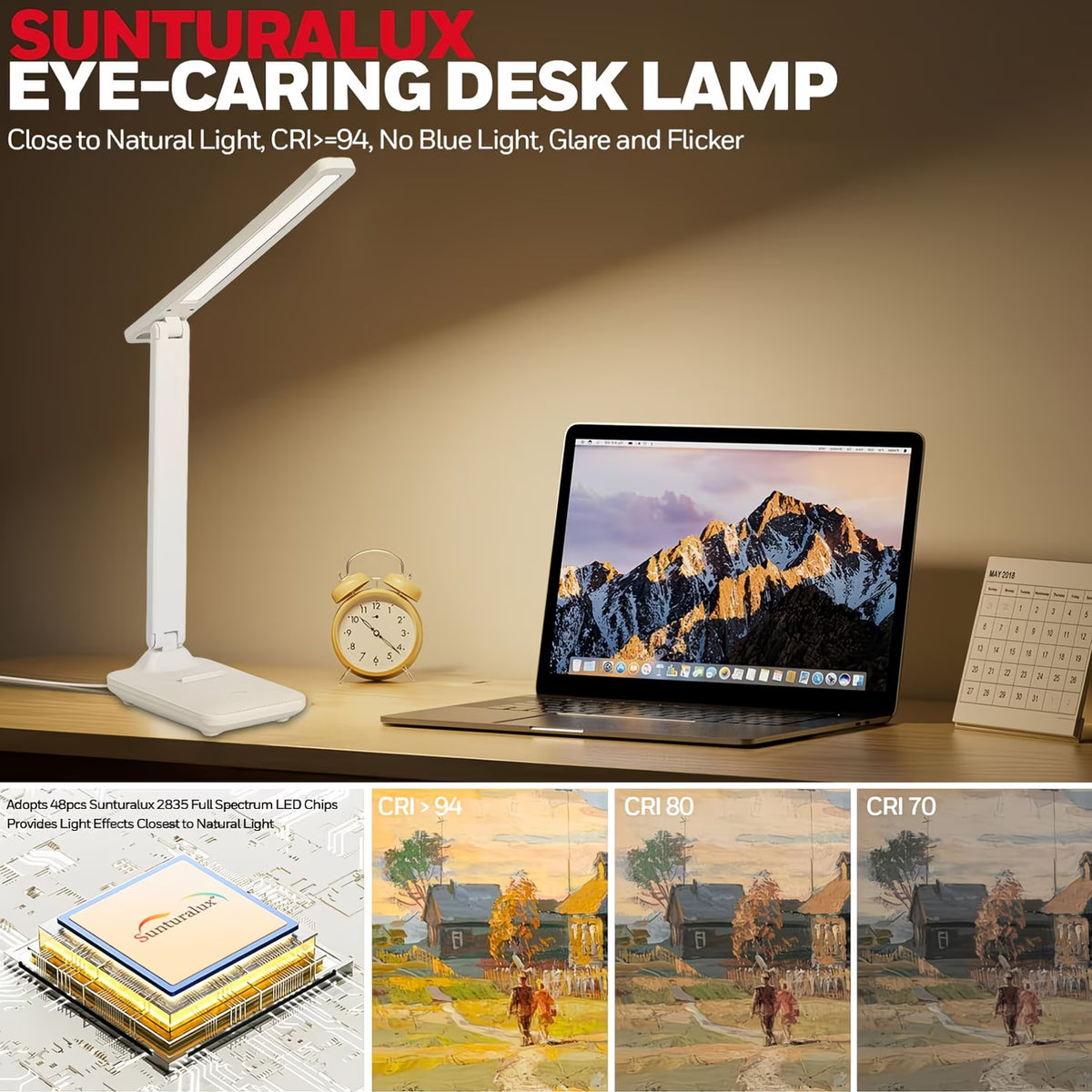 Light Control Desk Light Redisson Smart Rechargeable Touch Switch Desk Lamp with 4 modes (10007 ...