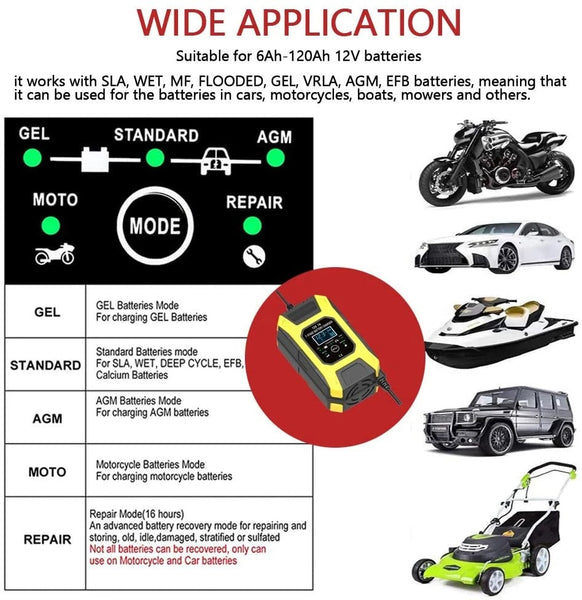 E-FAST 12V 7A Pulse Repair LCD Battery Charger