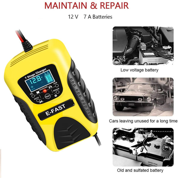 E-FAST 12V 7A Pulse Repair LCD Battery Charger