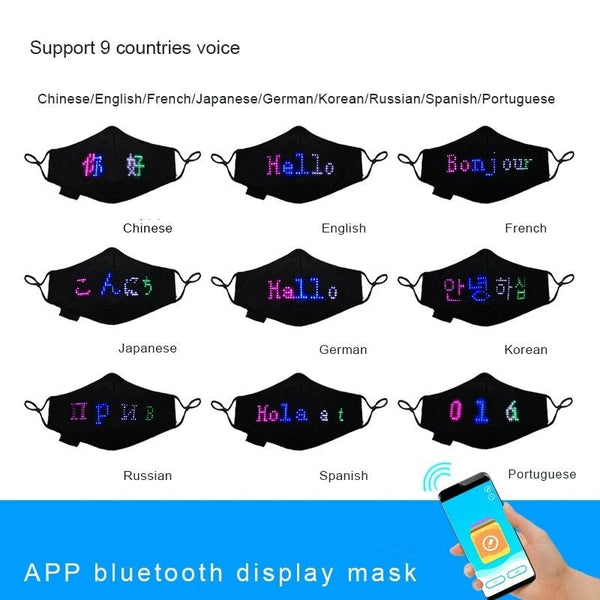 EL Luminous Bluetooth Display Cotton Mask