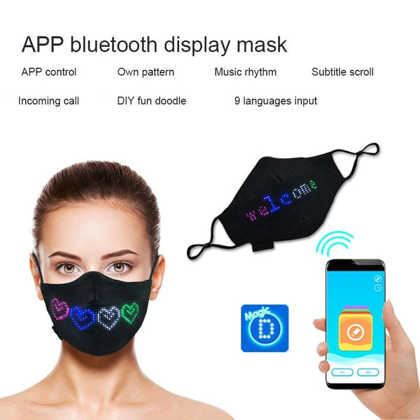 EL Luminous Bluetooth Display Cotton Mask