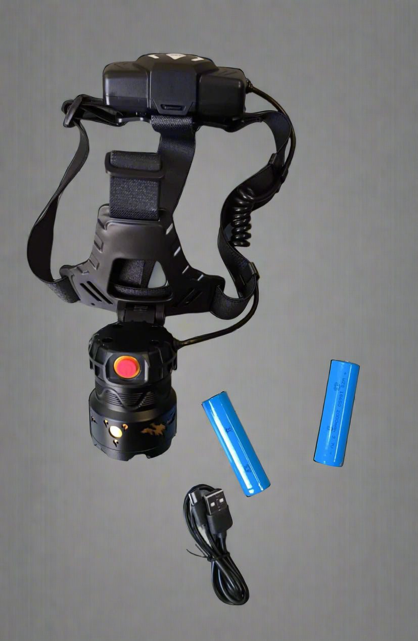 High Power Tactical Multiple Mode Headlamp with Zoom - Electromann SA