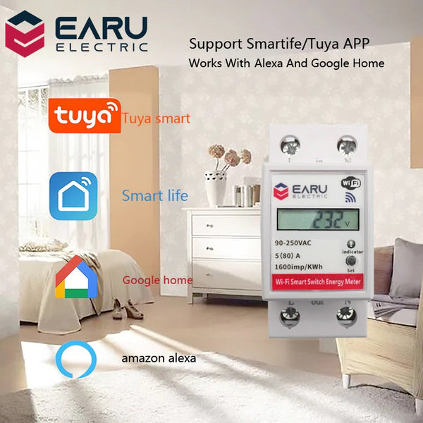 WiFi Smart Power Energy Meter Support Tuya-Alexa-Google Home