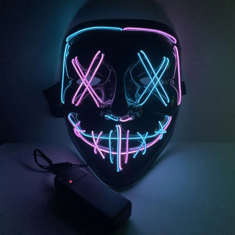 Double Color Electroluminescent Light Up Party Mask