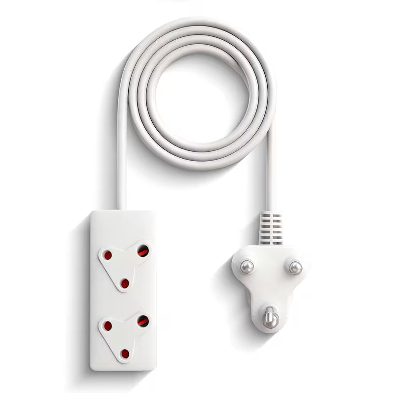 Ausma Premium Quality  220v 10amp 3m Extension Cord With Two-Way Multi-Plug (10000995) - Electromann SA