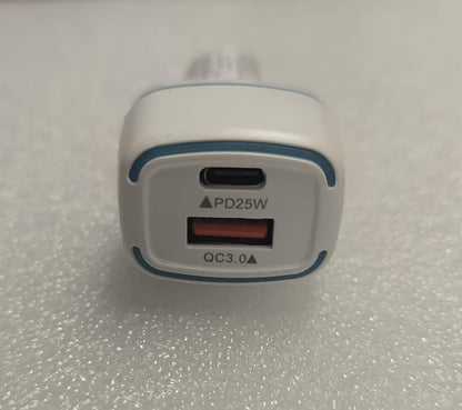 High-Speed 2Port PD20W +  QC 3.0 Car Charger with Lighter Socket - Electromann SA