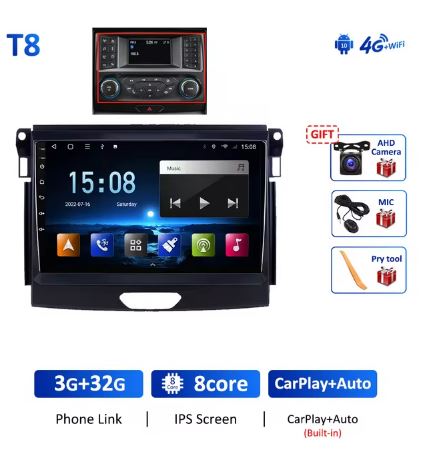 iCreative Android 10 Multimedia Navigation Car Radio for Ford Ranger 2015 - 2020