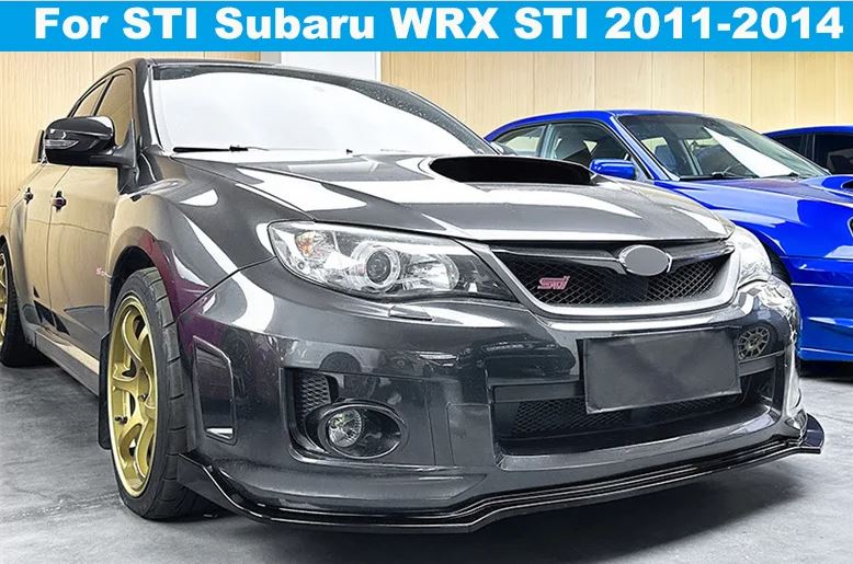 3Pc Front Bumper Lower Lip Splitter Kit for Subaru WRX/STI 2011-2014