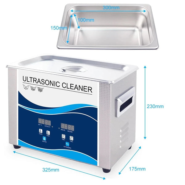 GRANBO GS0304 2.5L 180W Ultrasonic Cleaner - Powerful Cleaning Tool for Jewelry, Eyeglasses, Watches, and More