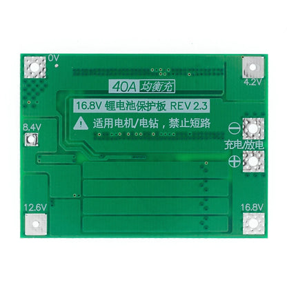 4S 40A Li-ion Lithium Battery Charger Protection Board 18650 BMS For Drill Motor Enhance/Balanced 16.8V - Electromann SA