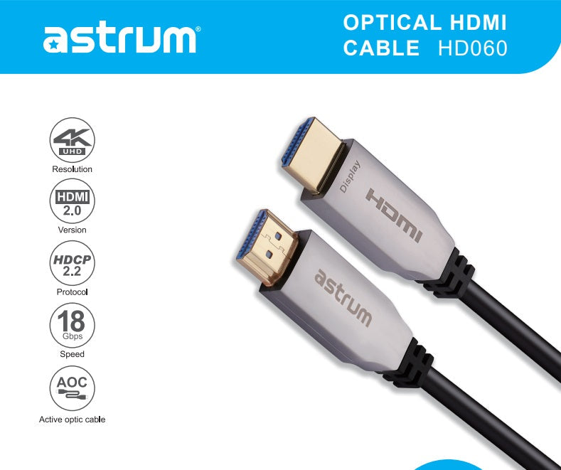 Astrum 60M Optical Fiber 2.0V 4K HDMI Cable