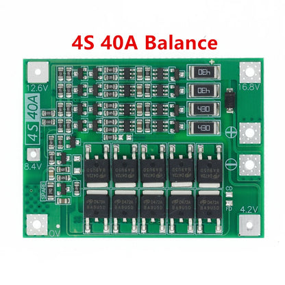 4S 40A Li-ion Lithium Battery Charger Protection Board 18650 BMS For Drill Motor Enhance/Balanced 16.8V - Electromann SA