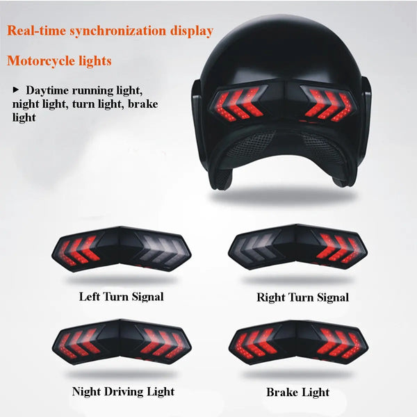 12V Wireless Motorcycle Helmet LED Brake Turn Signal Light Indicator