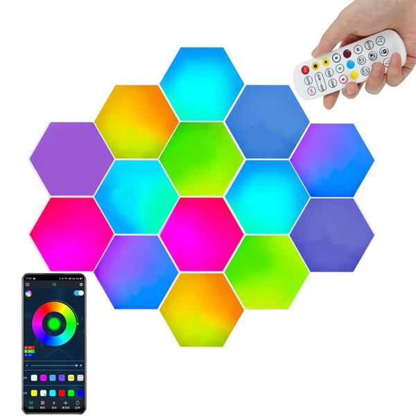 6 PCS LED Night Light Hexagonal Modular Quantum Creative Wall Lamps