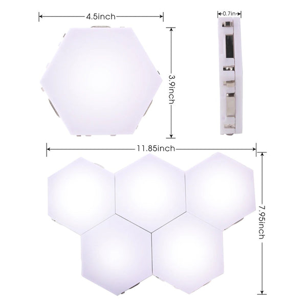 6 PCS LED Night Light Hexagonal Modular Quantum Creative Wall Lamps