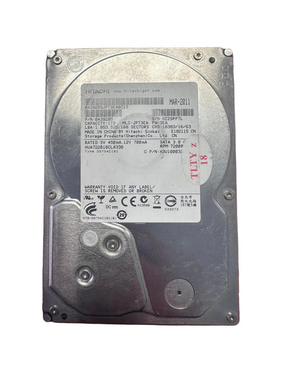 Used 1TB SATA Internal Hard Drive – 3.5" HDD