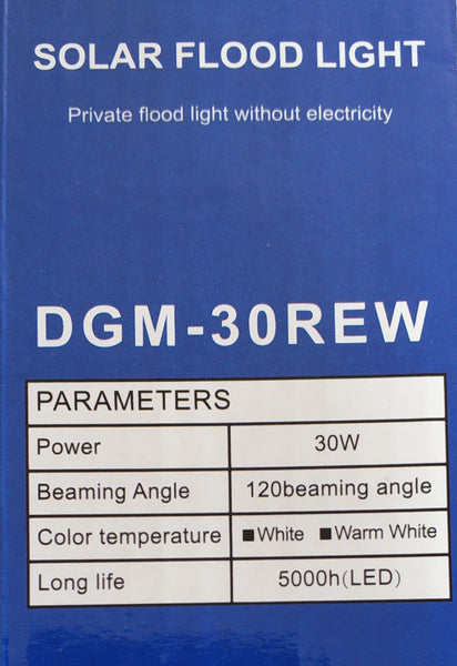 Digimark DGM-30REW 30Watt Solar LED Outdoor Floodlight