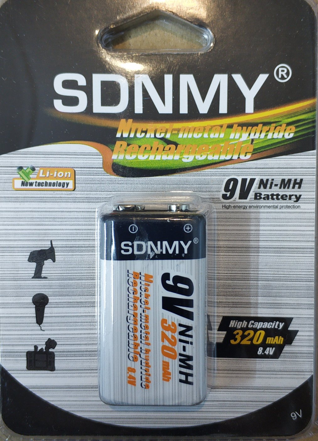 SDNMY 9v Ni-Mh Rechargeable Battery