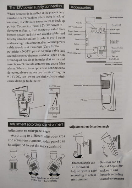 Intelligent Outdoor Solar PIR Motion Pet Friendly Detection Alarm