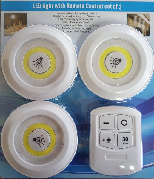 Remote Controlled 3Pack Led Button Light