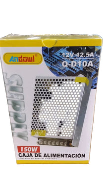 Box of an Antclaw power supply unit on a wooden surface with shelves in the background.