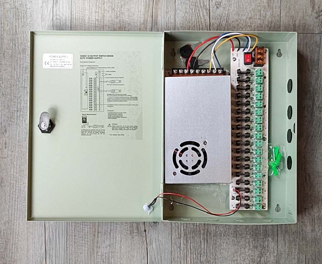 12v 20 Amp 18CH Power Supply with Metal Enclosure