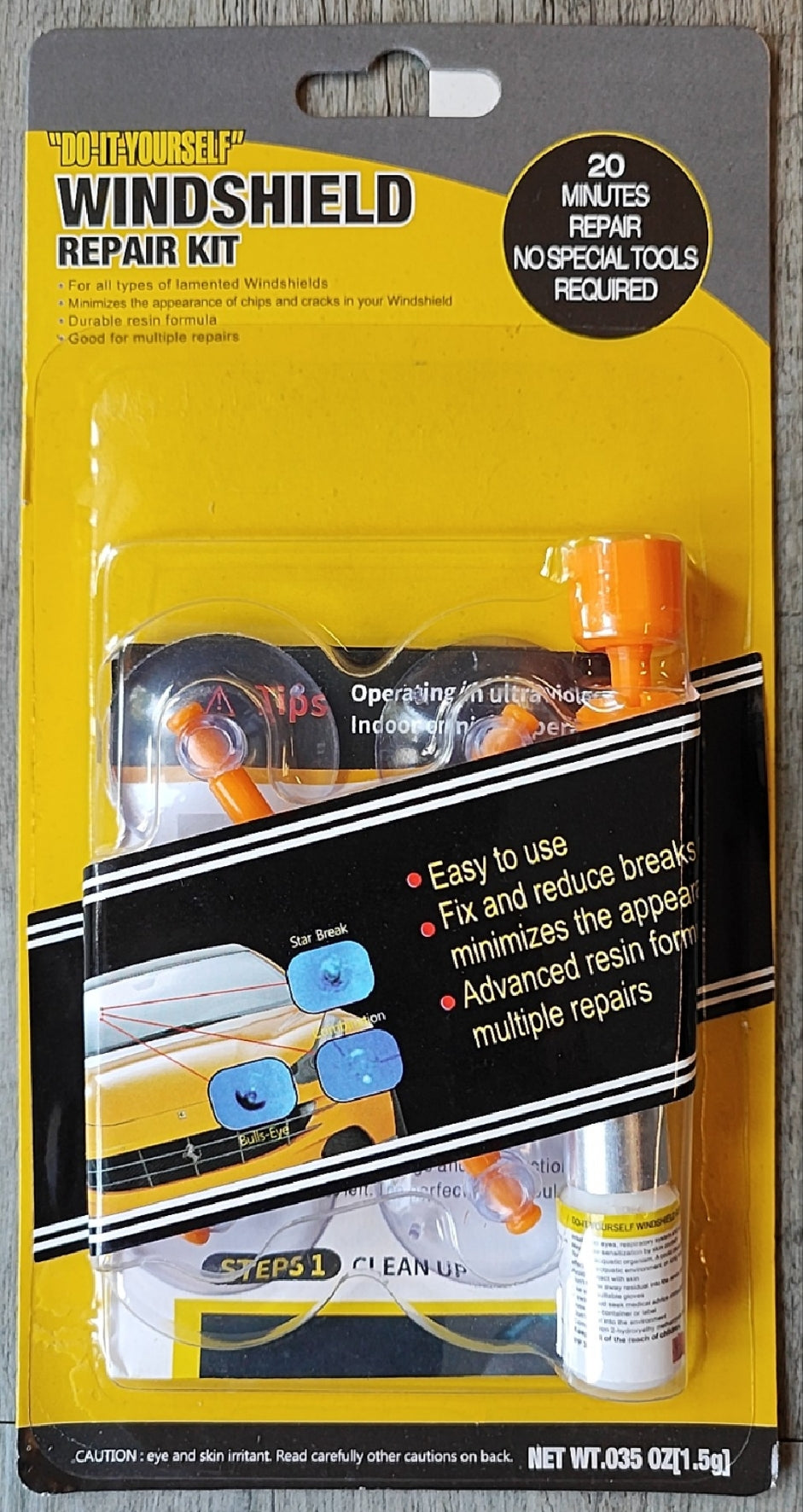 DIY Vehicle Windshield Repair Kit - Repair Chips and Cracks Yourself