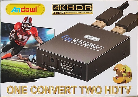 HDMI Splitter 1 x 2 Way - Connect One HDMI Source to Two Displays Simultaneously | 4K Resolution Support