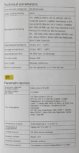 Andowl Q-SM3B USB Wired Barcode Scanner