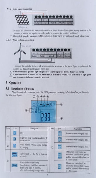 48v 3400watt Hybrid Dual Solar and Wind Power MPPT Controller