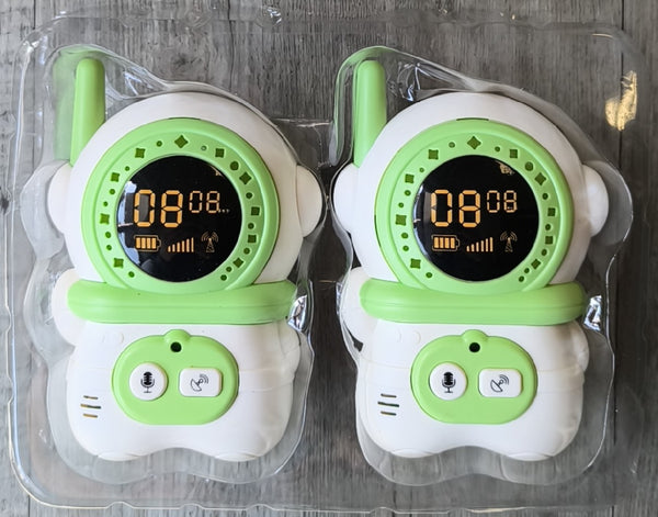 2Pcs Kids His and Hers 300m Transmission Walkie Talkies Set