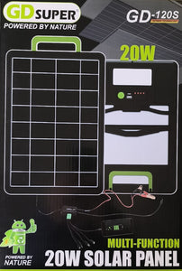 GDSUPER 20W Portable Lithium Outdoor Multiple Device Solar Charger