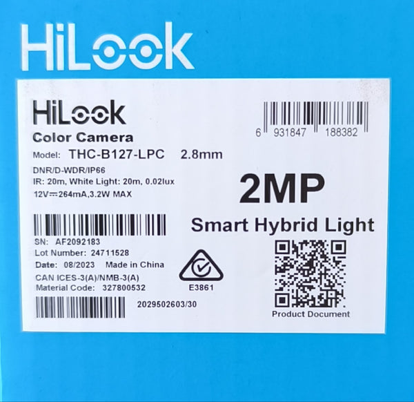 HiLook Hybrid Light 2MP 2.8mm AHD Outdoor Weatherproof Camera