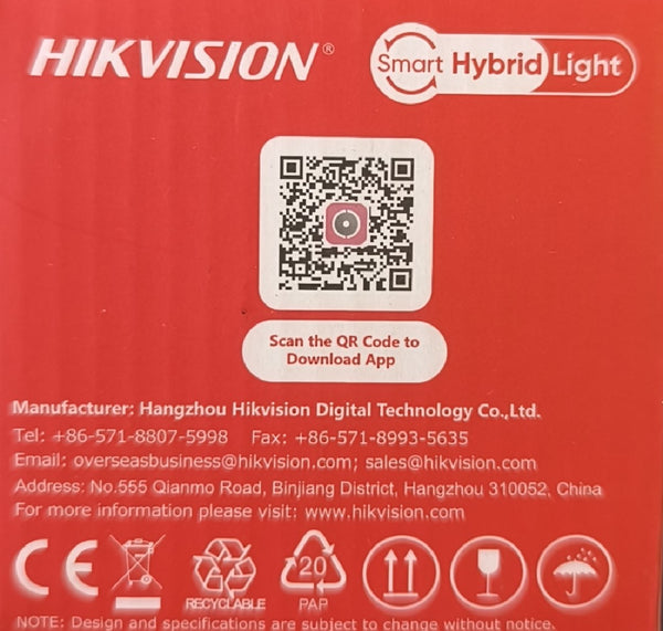 HIKVISION Smart Hybrid Light 2MP 2.8mm AHD Outdoor Weatherproof Camera