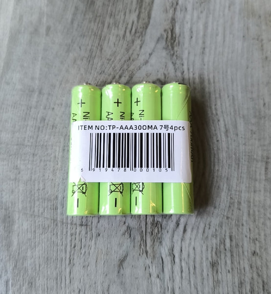 4pc AAA 300mah 1.2v Rechargeable Ni-Cd Battery Pack