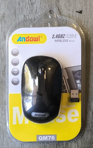 Andowl QM76 2.4Ghz Wireless Mouse Black - Seamless Connectivity and Precise Control