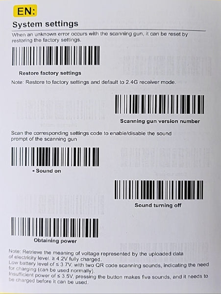 Andowl Q-SM800 Handheld Wireless Barcode Scanner