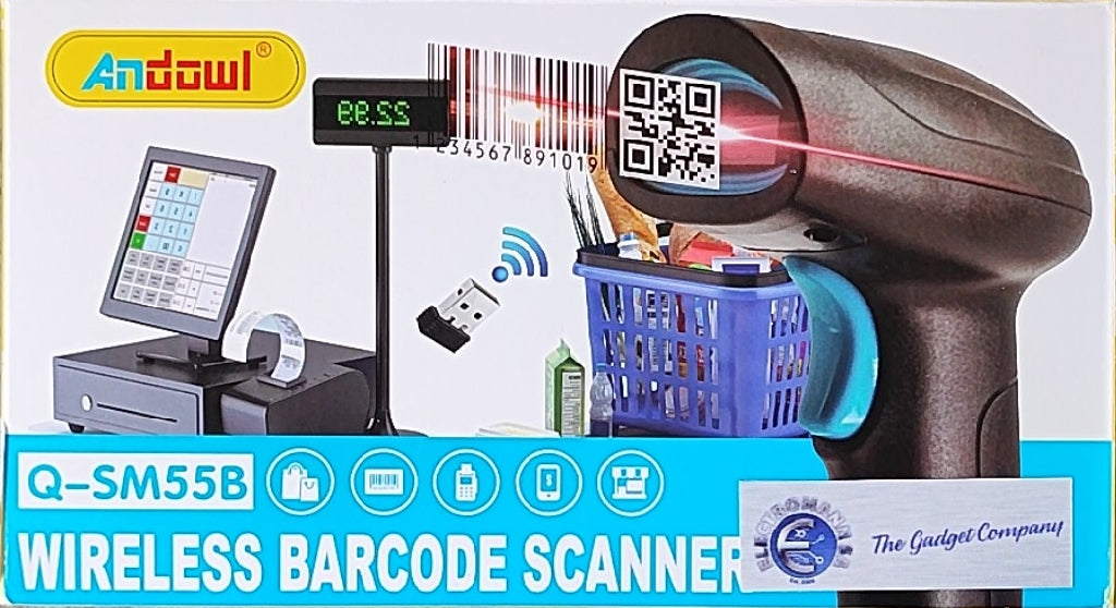 Andowl Q-SM55B 2.4GHZ Wirless and USB Wired Barcode Scanner