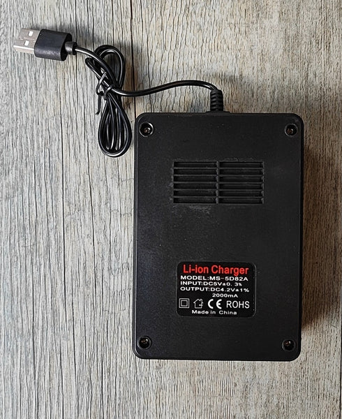 Dual Slot USB Powered 2Amp Lithium Battery Charger