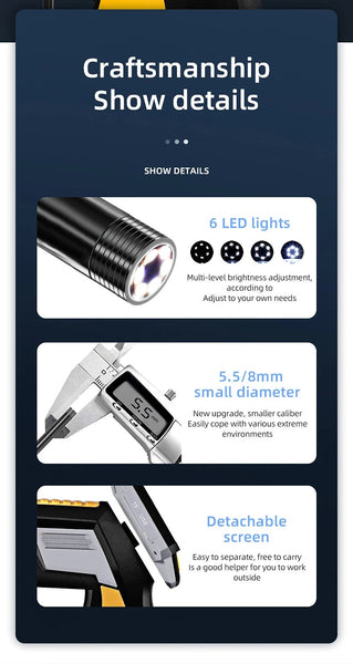 Inskam112-1 Handheld 1M Borescope with Hard Wire IP67