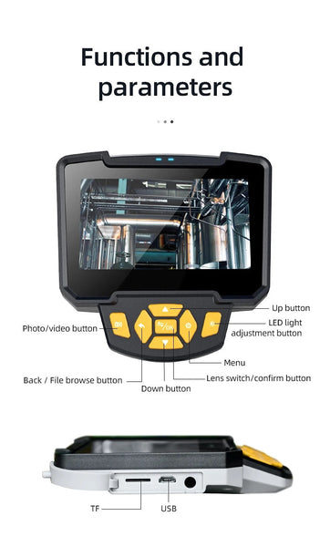 Inskam112-1 Handheld 5M Borescope with Hard Wire IP67