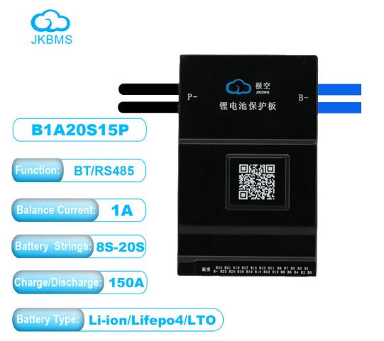 JK 1Amp Active Balance Smart BMS 20S15P 150A - High-Quality Battery Management System for Lifepo4, Li-Ion, Lto Batteries