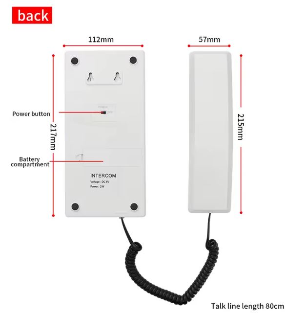 Jeatone 433MHz Wireless Secure Telephone Intercom System - Electromann SA