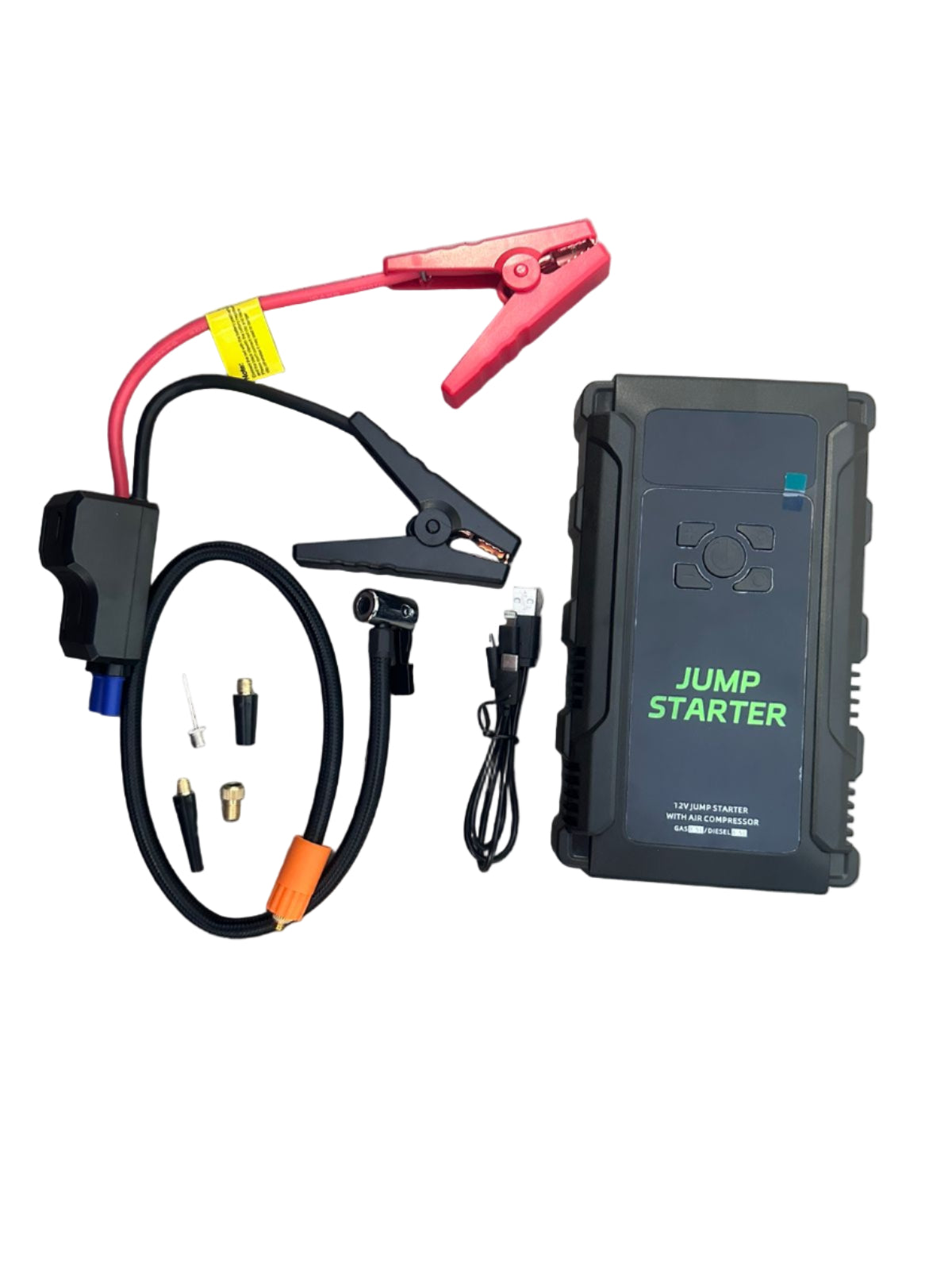 EJC Car Jump Battery Starter With Air Compressor | Portable Emergency Tool (10008909) - Electromann SA