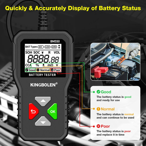 KINGBOLEN BM550 Car Battery Tester