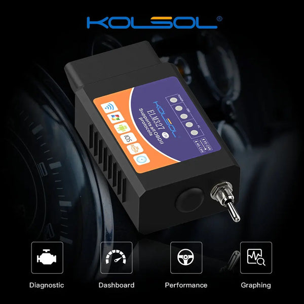 KOLSOL ELM327 V1.5 Wifi Car OBD2 Automobile Diagnostic Tool